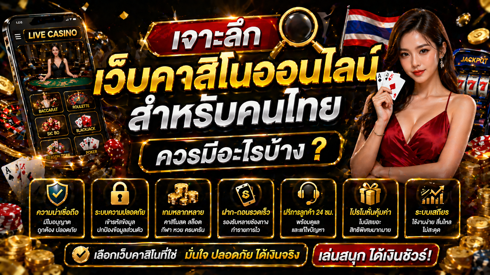 เจาะลึก เว็บคาสิโนออนไลน์สำหรับคนไทย ควรมีอะไรบ้าง ?