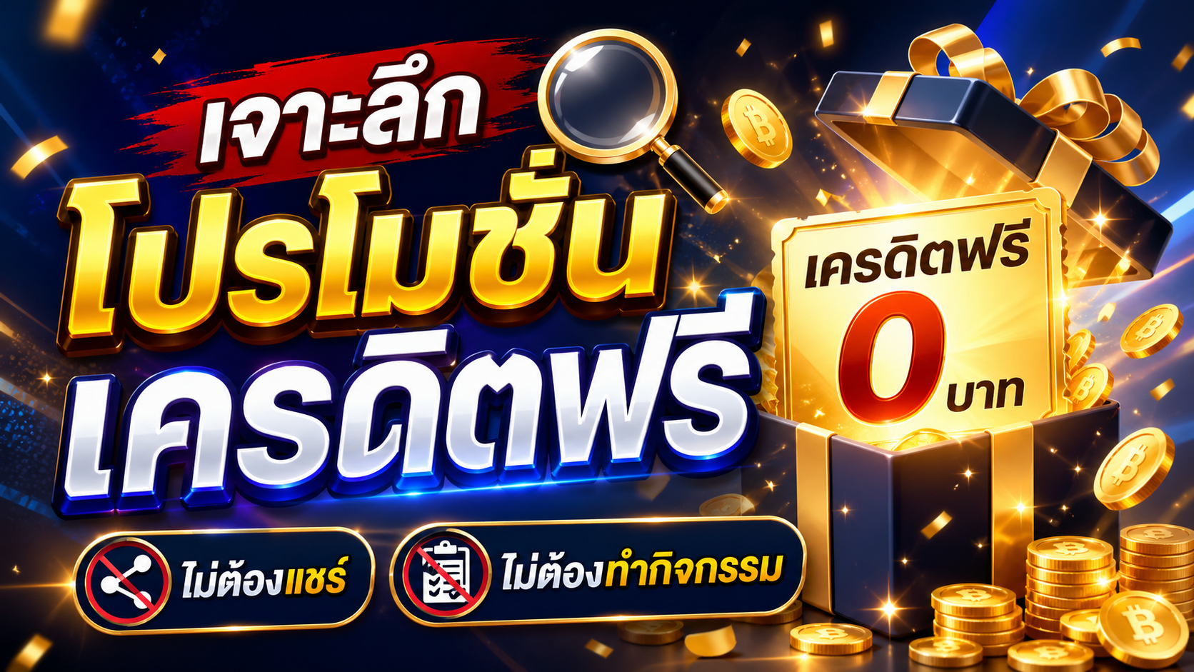เจาะลึก โปรโมชั่น เครดิตฟรี ไม่ต้องแชร์ ไม่ต้องทำกิจกรรม