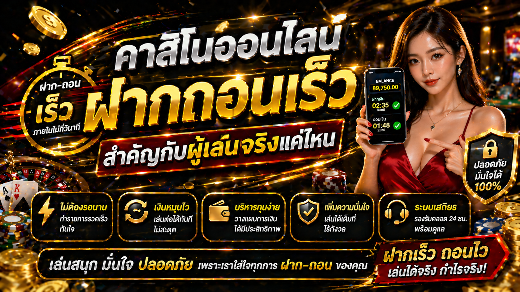 คาสิโนออนไลน์ฝากถอนเร็ว สำคัญกับผู้เล่นจริงแค่ไหน