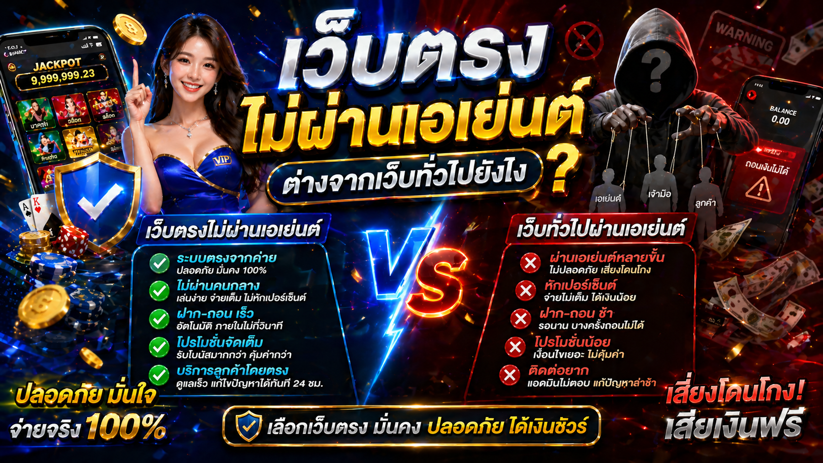 เว็บตรงไม่ผ่านเอเย่นต์ ต่างจากเว็บทั่วไปยังไง