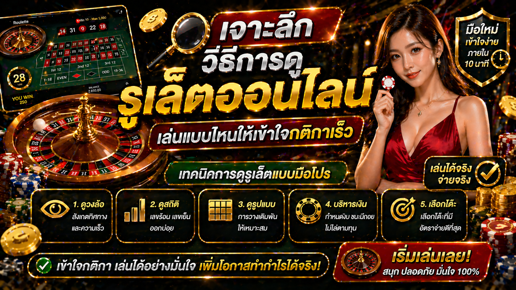 เจาะลึกวิธีการดู รูเล็ตออนไลน์ เล่นแบบไหนให้เข้าใจกติกาเร็ว
