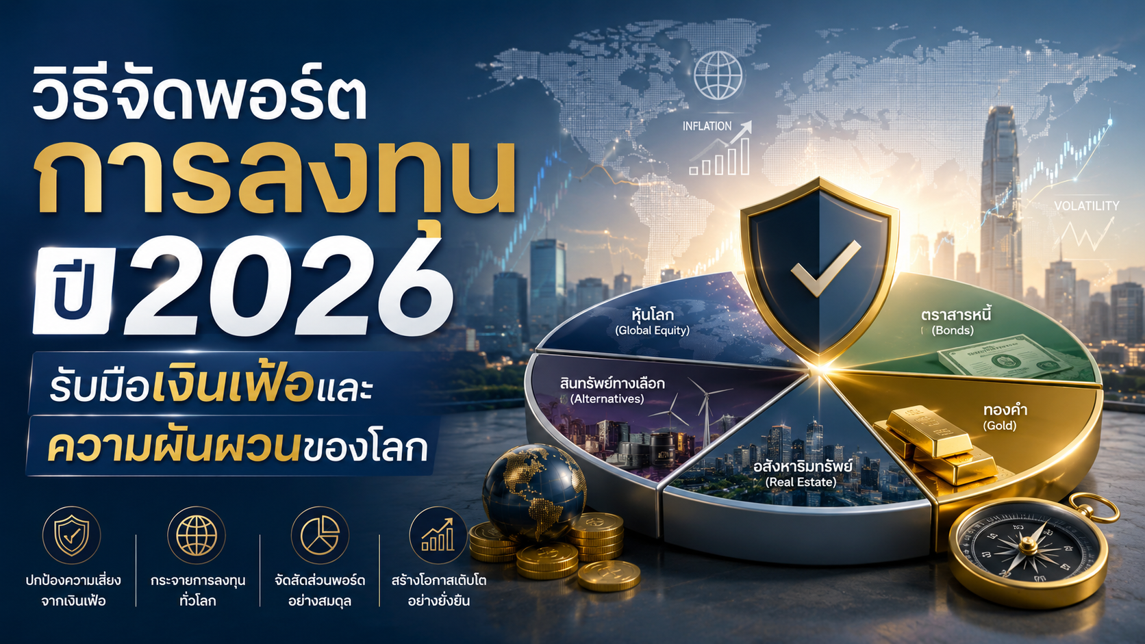 วิธีจัดพอร์ตการลงทุนปี 2026 รับมือเงินเฟ้อและความผันผวนของโลก