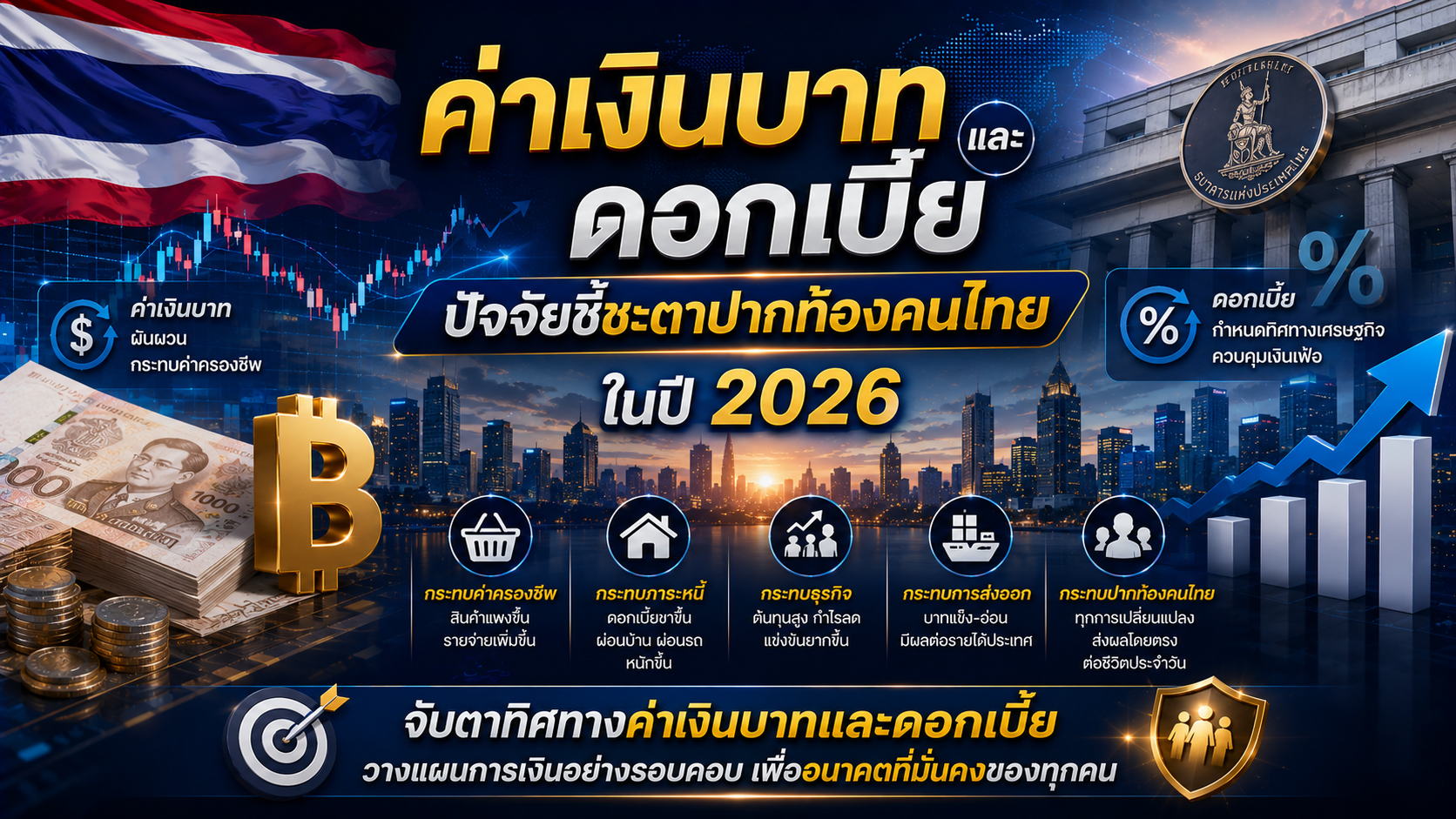 ค่าเงินบาทและดอกเบี้ยปัจจัยชี้ชะตาปากท้องคนไทยในปี 2026