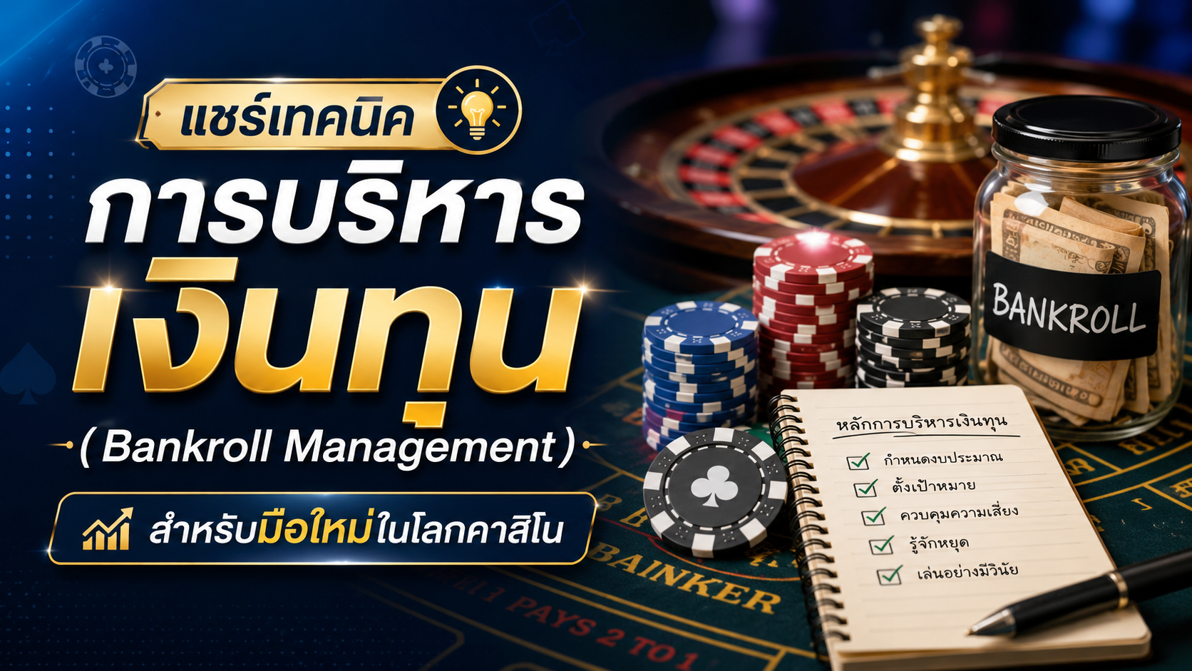 แชร์เทคนิคการบริหารเงินทุน (Bankroll Management) สำหรับมือใหม่ในโลกคาสิโน