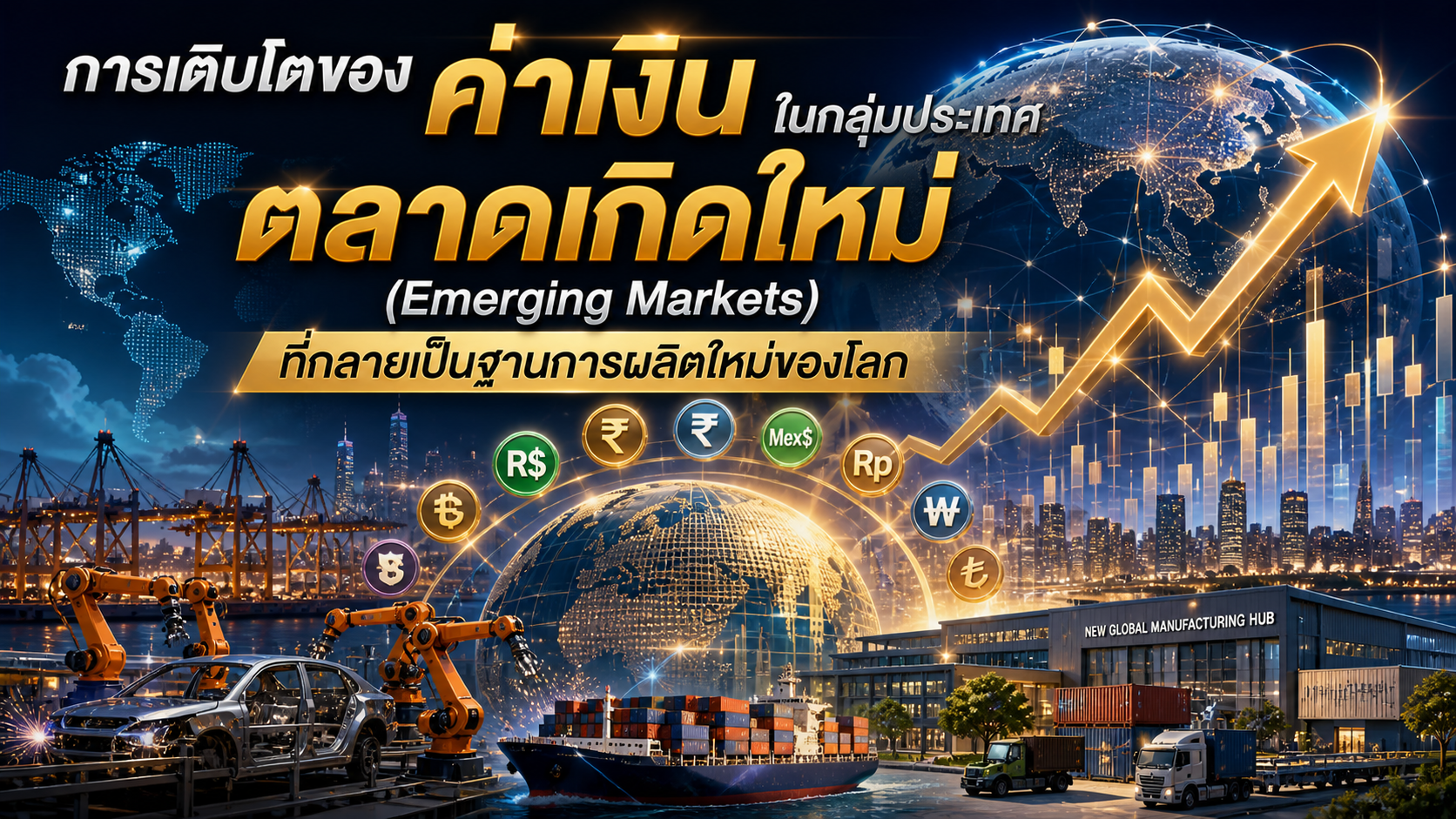 การเติบโตของค่าเงินในกลุ่มประเทศตลาดเกิดใหม่ ที่กลายเป็นฐานการผลิตใหม่ของโลก