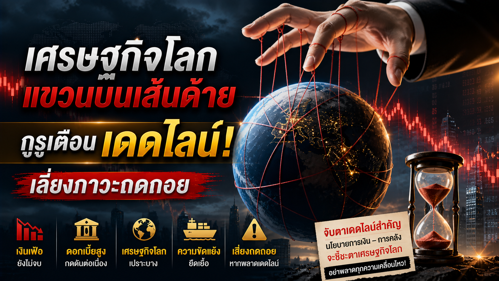 เศรษฐกิจโลกแขวนบนเส้นด้าย กูรูเตือนเดดไลน์ เลี่ยงภาวะถดถอย